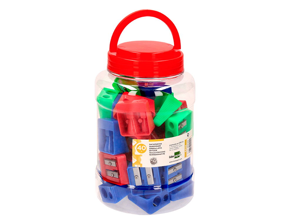 APARA LAPIS LIDERPAPEL PLASTICO 2 USOS CORES SORTIDAS