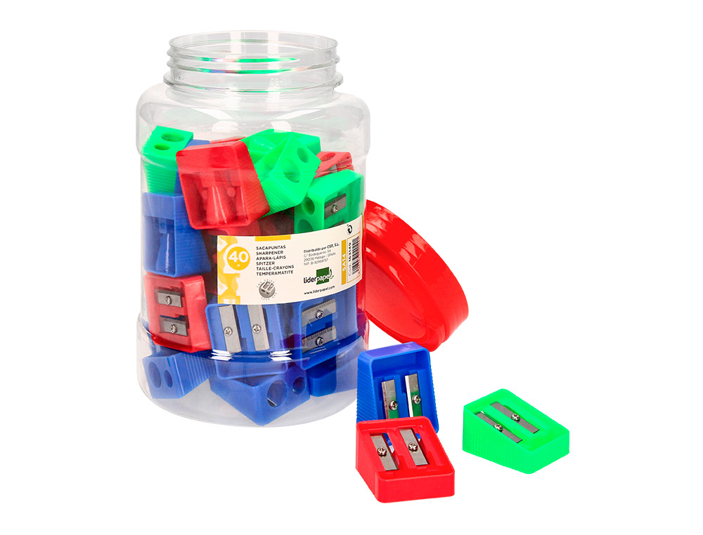 APARA LAPIS LIDERPAPEL PLASTICO 2 USOS CORES SORTIDAS
