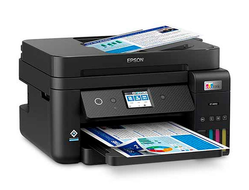 MULTIFUNCOES EPSON ECOTANK ET-4850 TINTA 15 PPM BANDEJA 250 FOLHAS SCANNER COPIADORA IMPRESSORA