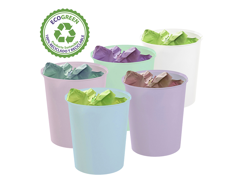 CESTO DE PAPEIS ARCHIVO 2000 ECOGREEN PLASTICO 100% RECICLAVEL 18 LITROS COR VERDE PASTEL