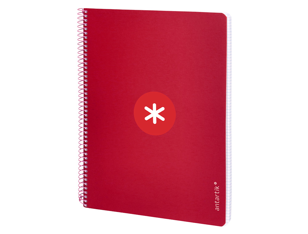 CADERNO ESPIRAL LIDERPAPEL DIN A4 ANTARTIK CAPA DURA 80 F 100 GR QUADRICULA 5MM COM MARGEM COR FRAMBOESA