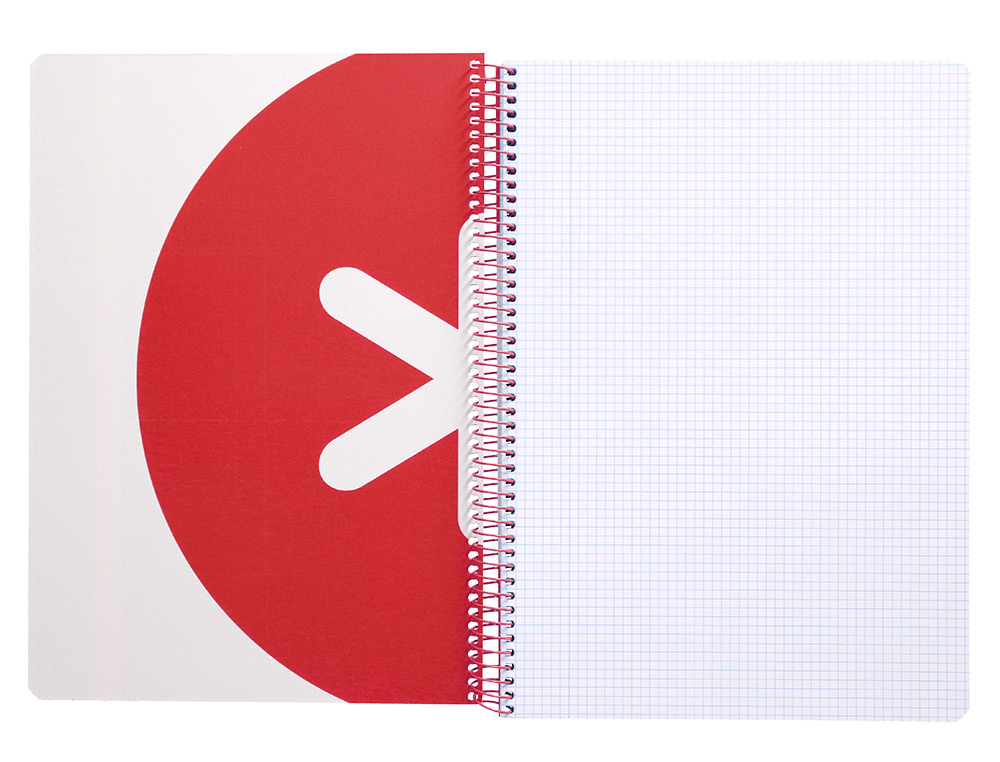 CADERNO ESPIRAL LIDERPAPEL DIN A4 ANTARTIK CAPA DURA 80 F 100 GR QUADRICULA 5MM COM MARGEM COR FRAMBOESA