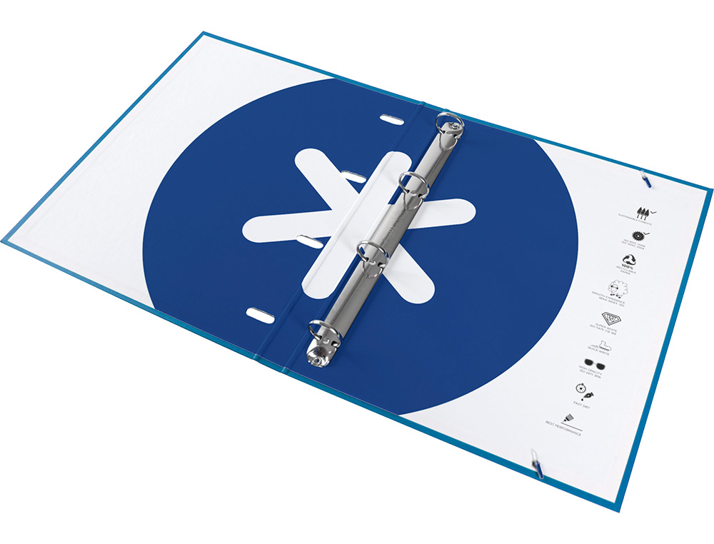 PASTA ANTARTIK COM RECARGA DIN A4 QUADRICULA 5MM FORRADA 4 ANEIS 25MM COR AZUL ESCURO