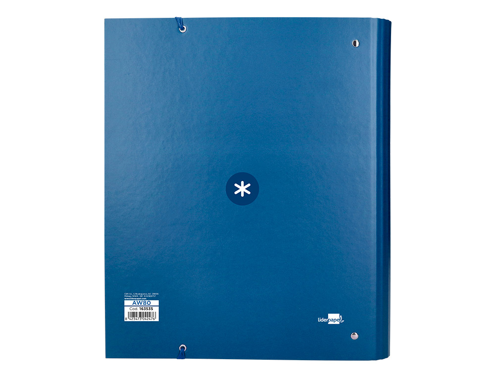 PASTA ANTARTIK COM RECARGA E ABA DIN A4 QUADRICULA 5MM FORRADA 4 ANEIS 40MM COR AZUL ESCURO