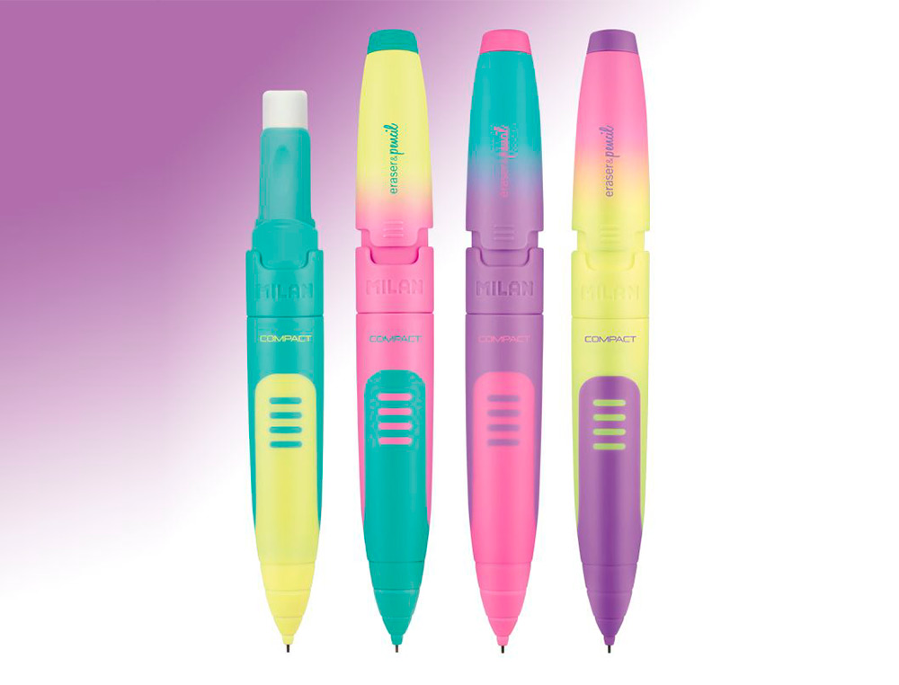 LAPISEIRA MILAN COMPACT SUNSET 0,7 MM COM BORRACHA CORES SORTIDAS