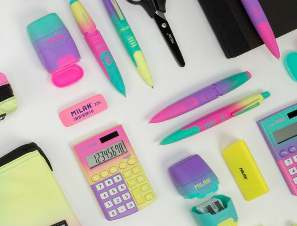 LAPISEIRA MILAN COMPACT SUNSET 0,7 MM COM BORRACHA CORES SORTIDAS