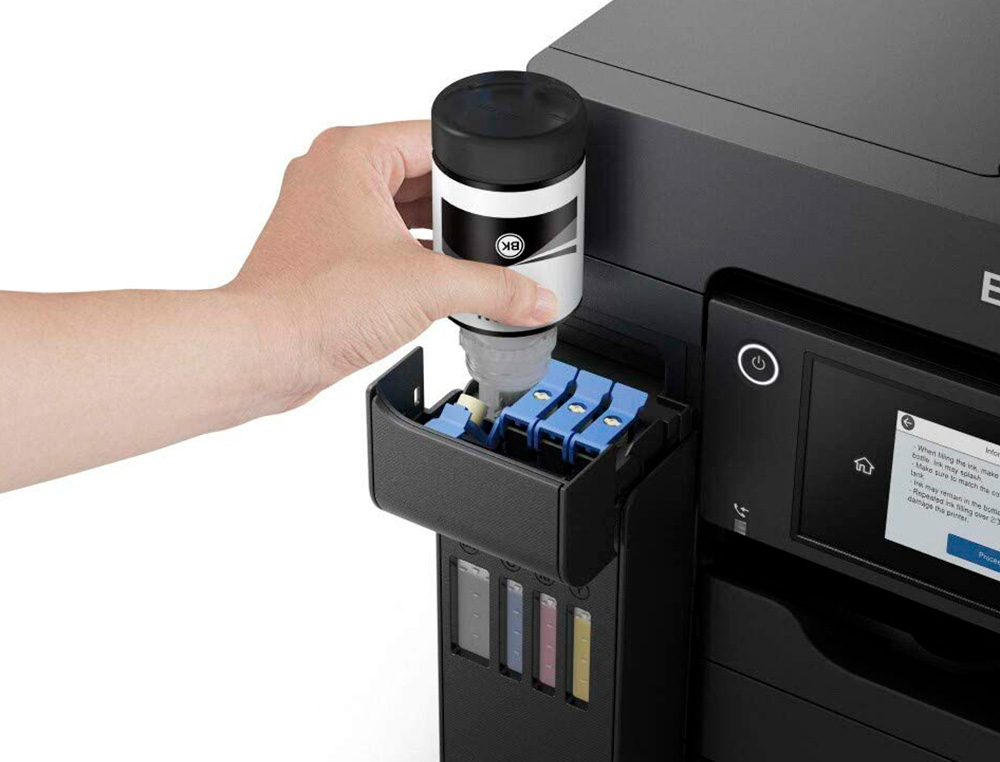 MULTIFUNCOES EPSON ECOTANK ET-5850 TINTA 32 PPM 4800X2400 DPI IMPRESSORA COPIADORA SCANNER FAX WIFI