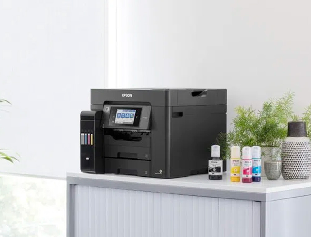 MULTIFUNCOES EPSON ECOTANK ET-5850 TINTA 32 PPM 4800X2400 DPI IMPRESSORA COPIADORA SCANNER FAX WIFI