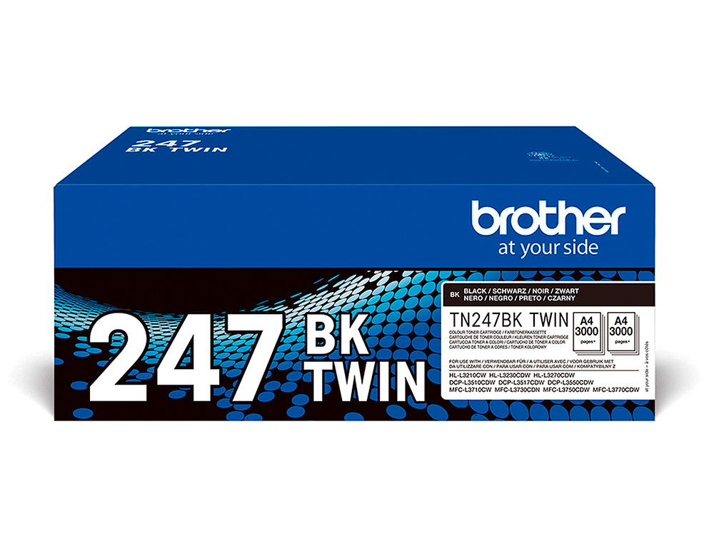 TONER BROTHER TN247BK DCP-L3510CDW / HL-L3270CDW / MFC-L3710CW PRETO 3000 PAGINAS PACK 2 UNIDADES