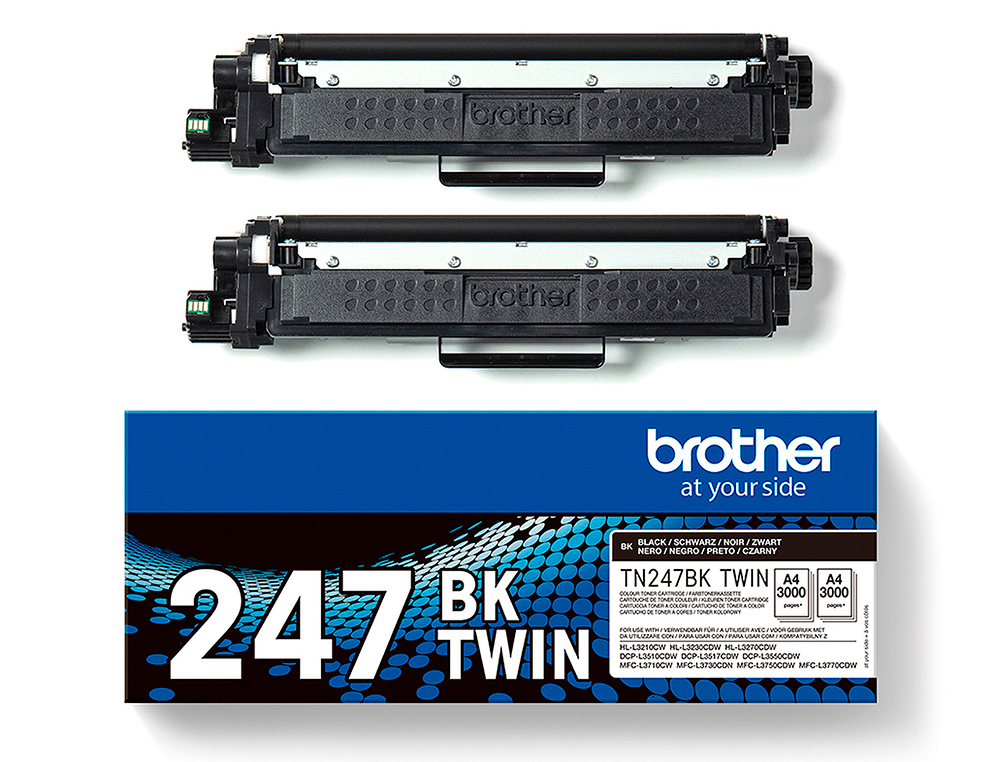 TONER BROTHER TN247BK DCP-L3510CDW / HL-L3270CDW / MFC-L3710CW PRETO 3000 PAGINAS PACK 2 UNIDADES