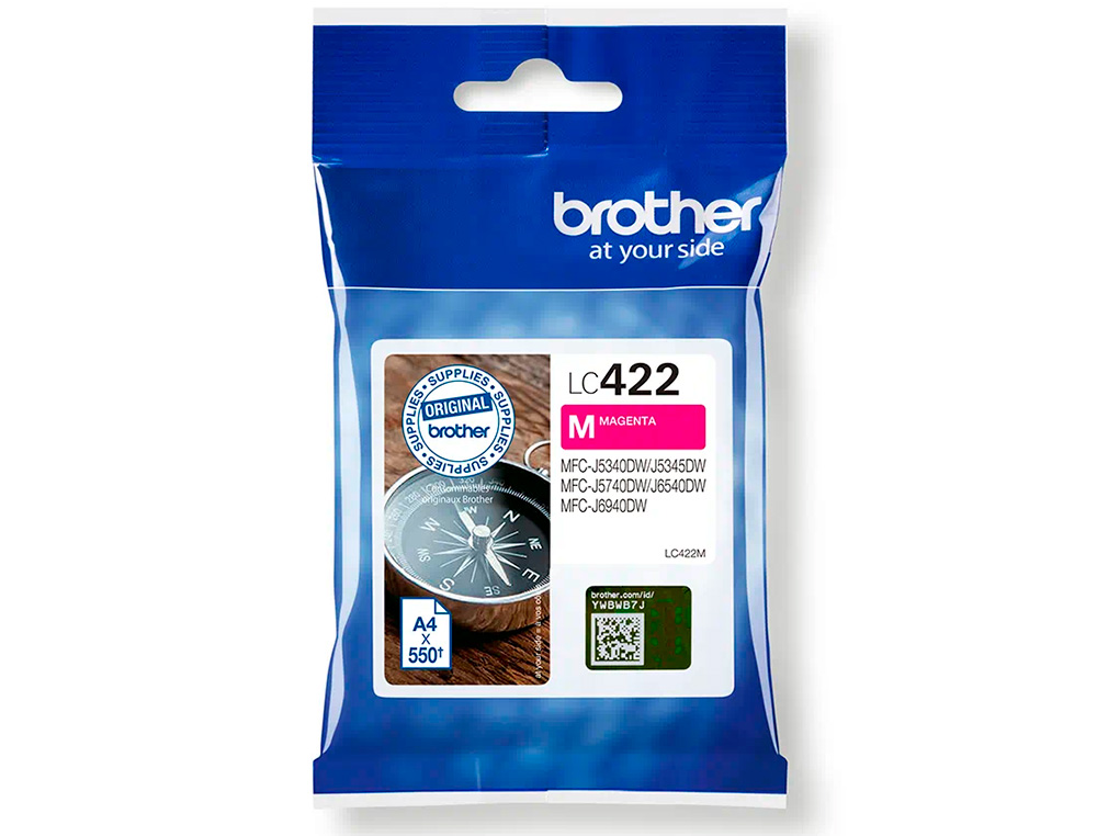 TINTEIRO BROTHER LC-422M MAGENTA MFC-J5340DW / MFC-J5740DW / MFC-J6540DW / MFC-J6940DW 550 PAGINAS