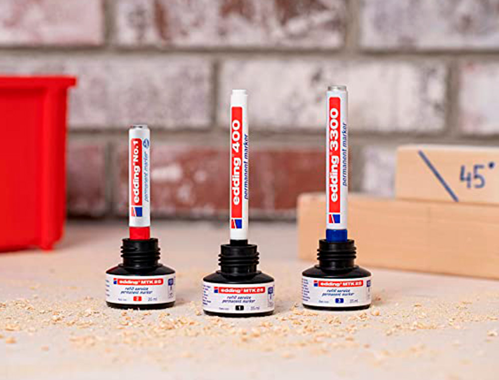 TINTA MARCADOR EDDING MTK-25 COM SISTEMA CAPILAR COR AZUL FRASCO DE 25 ML
