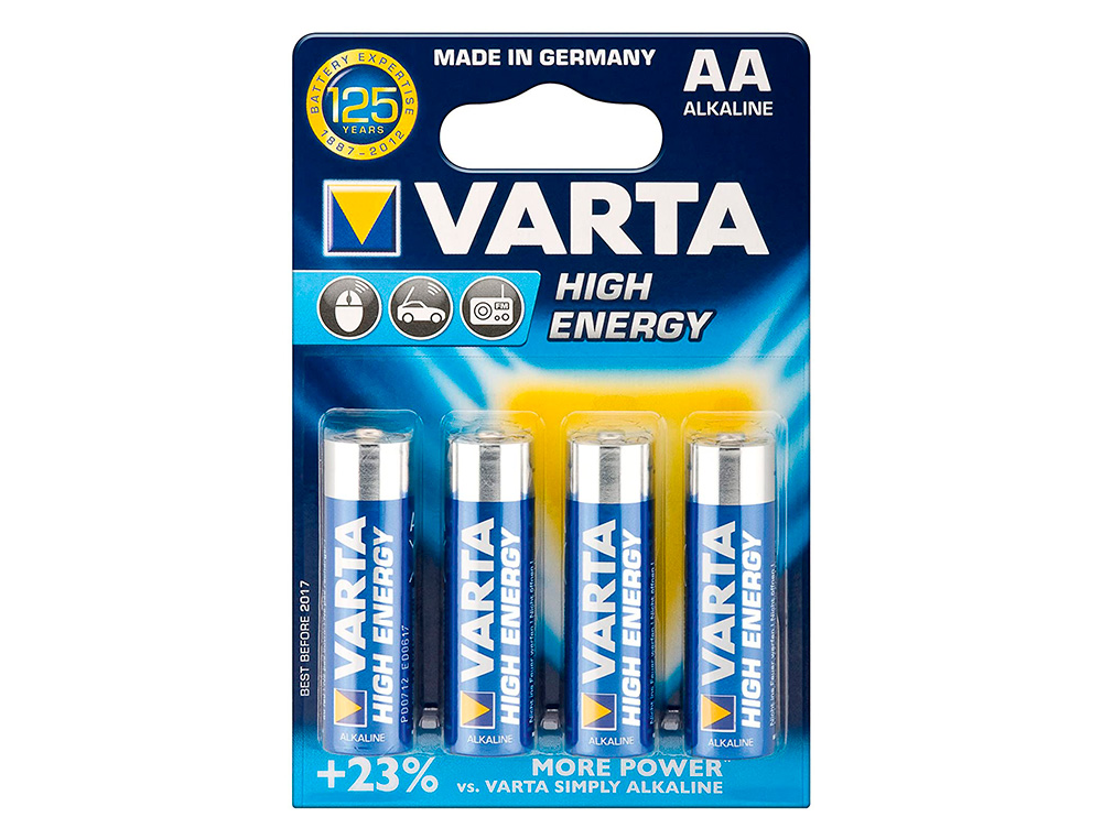 PILHA VARTA ALCALINA AA TIPO LR-6 BLISTER DE 4 UNIDADES