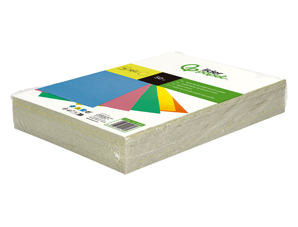 CAPA DE ENCADERNACAO LIDERPAPEL CARTAO DIN A4 0,9 MM AMARELO FLUOR PACK DE 50 UNIDADES