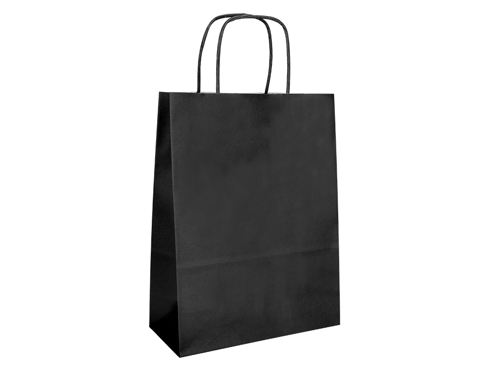 SACO DE PAPEL Q-CONNECT CELULOSE PRETO S COM ASA TORCIDA 240X320X100 MM