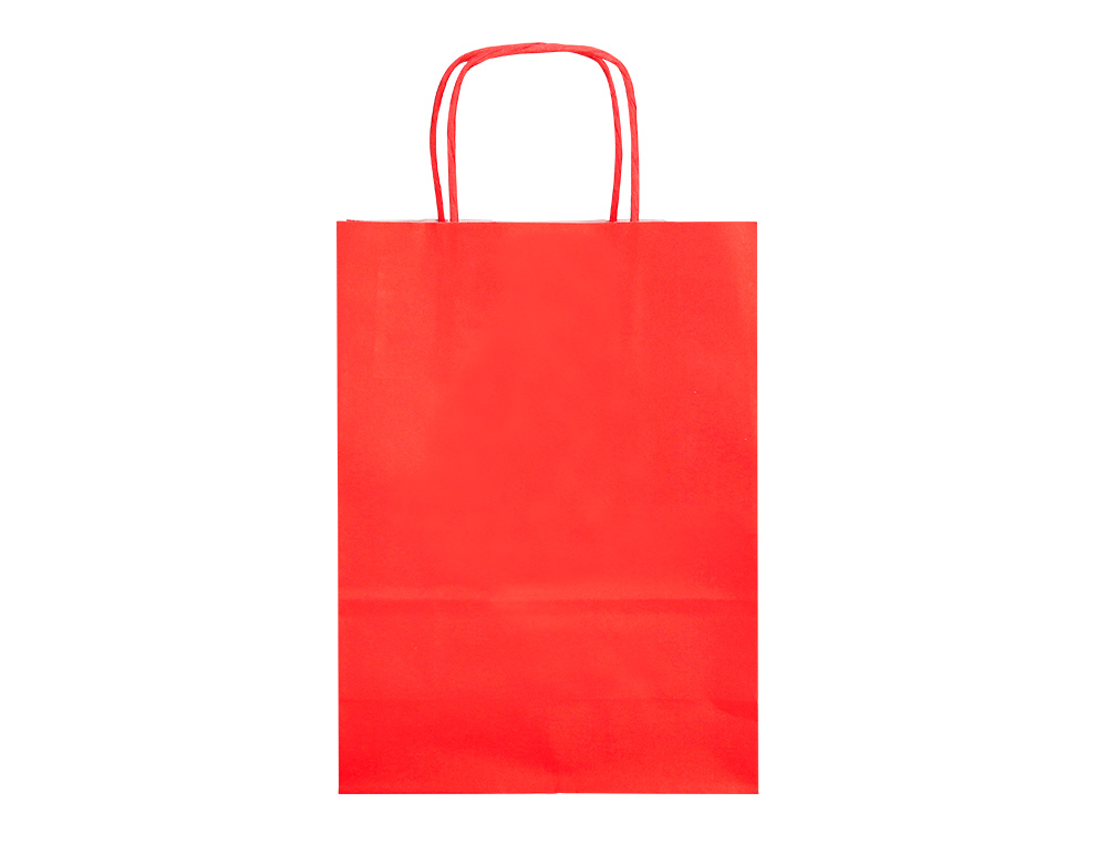SACO DE PAPEL Q-CONNECT CELULOSE VERMELHO M COM ASA TORCIDA 270X370X12 MM
