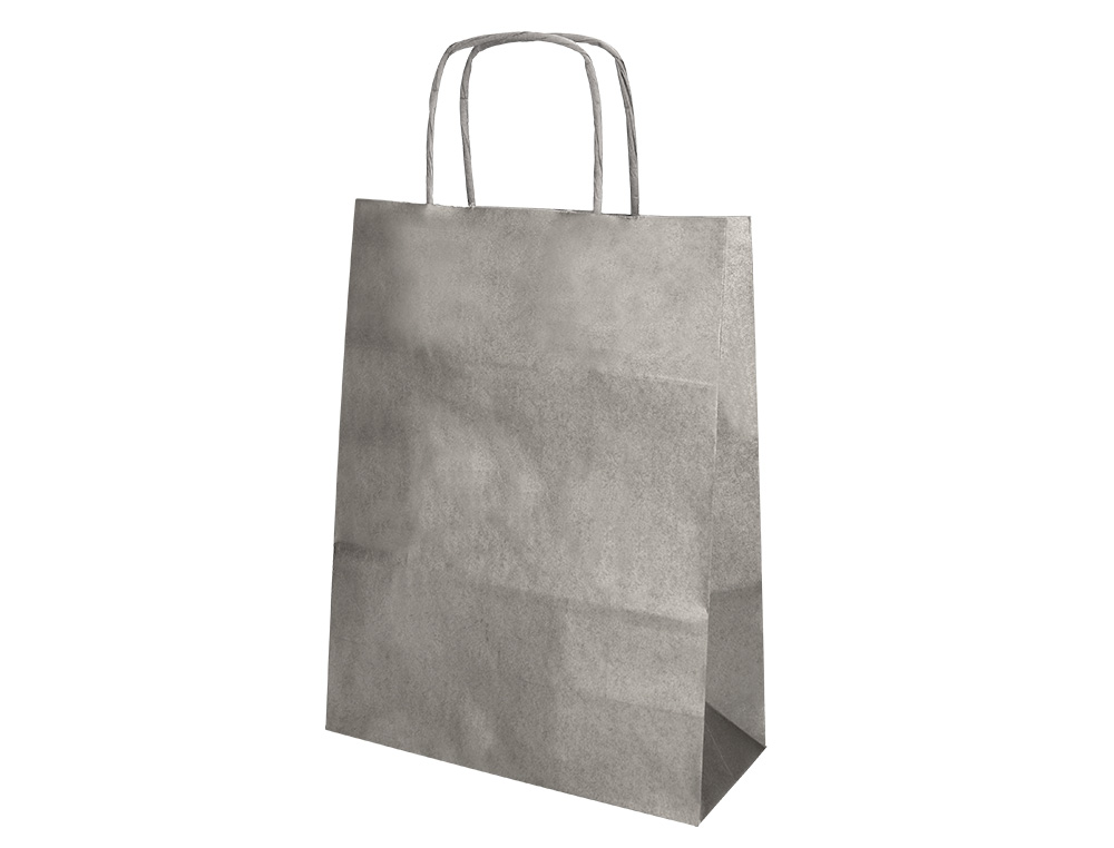 SACO DE PAPEL Q-CONNECT KRAFT PRATA L COM ASA TORCIDA 320X400X14 MM