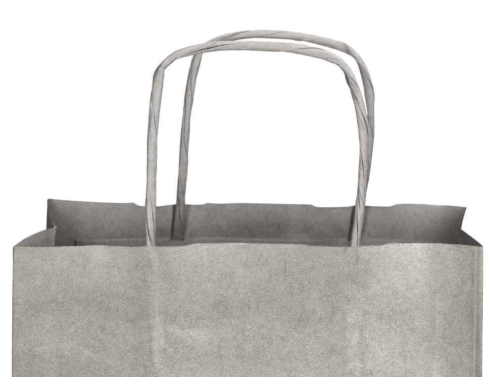 SACO DE PAPEL Q-CONNECT KRAFT PRATA L COM ASA TORCIDA 320X400X14 MM