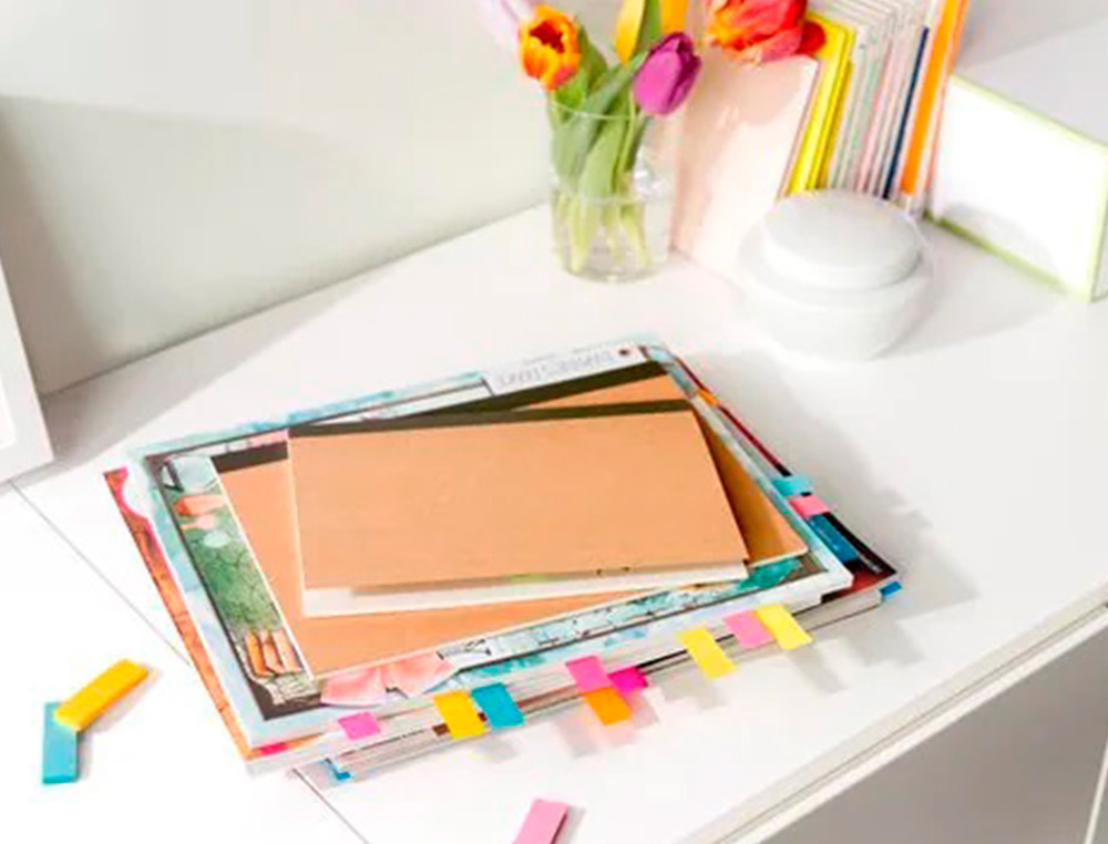 BANDAS SEPARADORAS POST-IT INDEX MINI NOTAS ENERGETIC COLOUR 15 X 50 MM 50 FOLHAS CORES SORTIDAS