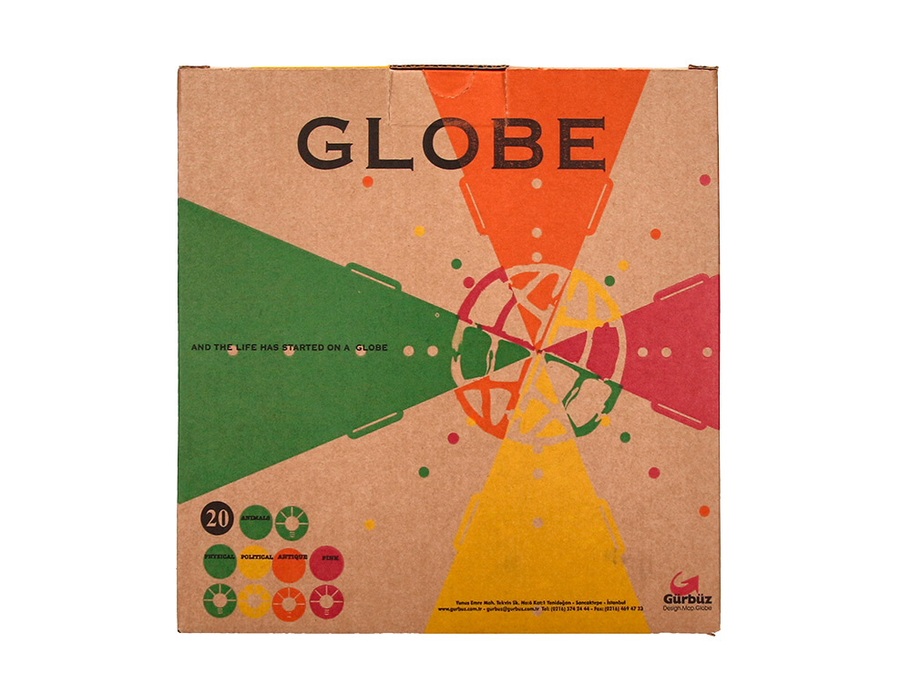GLOBO LIDERPAPEL COM LUZ FISICO E POLITICO COM ANIMAIS DIAMETRO 20 CM