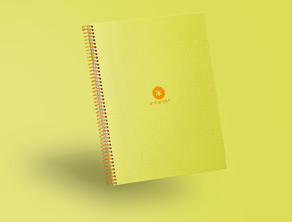 CADERNO ESPIRAL A4 MICRO ANTARTIK CAPA FORRADA 80F 90 GR PONTILHADO 1 BANDA 4 FUROS COR AMARELO