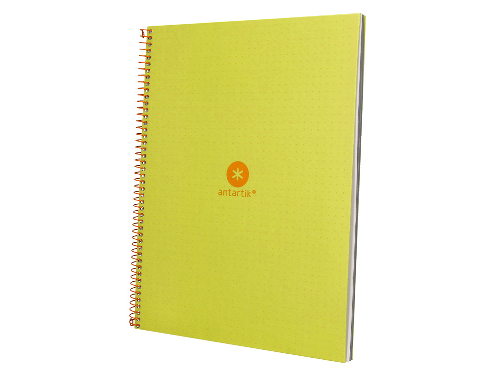 CADERNO ESPIRAL A4 MICRO ANTARTIK CAPA FORRADA 80F 90 GR PONTILHADO 1 BANDA 4 FUROS COR AMARELO