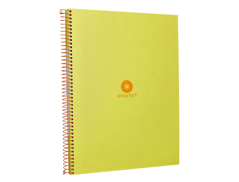 CADERNO ESPIRAL A4 MICRO ANTARTIK CAPA FORRADA 80F 90 GR PONTILHADO 1 BANDA 4 FUROS COR AMARELO