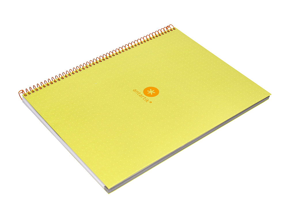 CADERNO ESPIRAL A4 MICRO ANTARTIK CAPA FORRADA 80F 90 GR PONTILHADO 1 BANDA 4 FUROS COR AMARELO