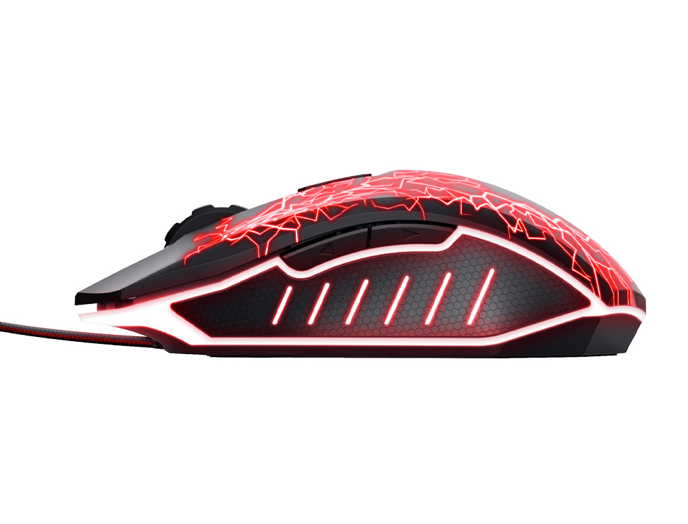 RATO TRUST GXT105X IZZA GAMING OTICO LUZES LED 800-4000 PPP 6 BOTOES USB 2.0 CABO 1,80 M COR PRETO