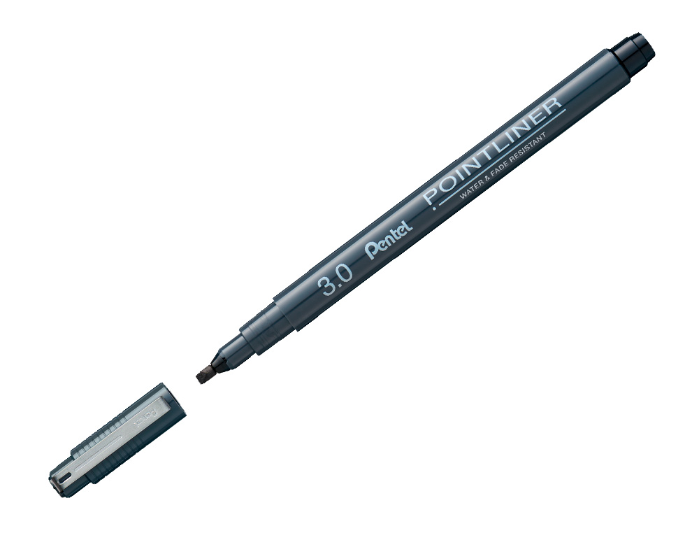 MARCADOR PENTEL POINTLINER PARA CALIGRAFIA COM TINTA PIGMENTADA COR PRETO PONTA DE 3 MM