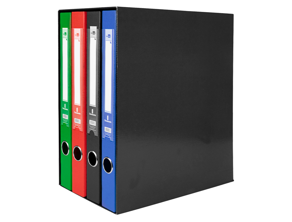 MODULO LIDERPAPEL 4 ARQUIVADORES FOLIO 2 ANEIS MISTOS 25MM CORES SORTIDAS