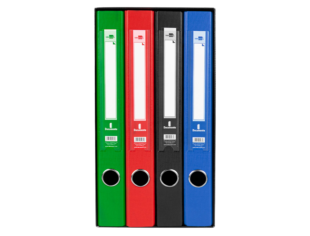MODULO LIDERPAPEL 4 ARQUIVADORES FOLIO 2 ANEIS MISTOS 25MM CORES SORTIDAS