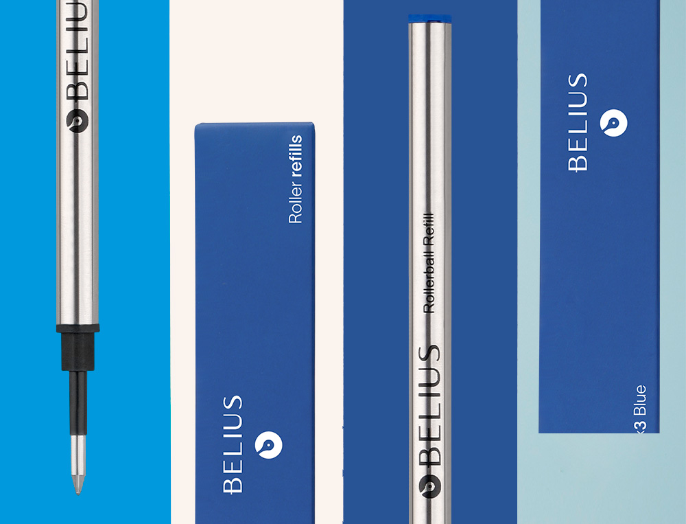 RECARGA ROLLER BELIUS AZUL 0,7 MM CAIXA 3 UNIDADES