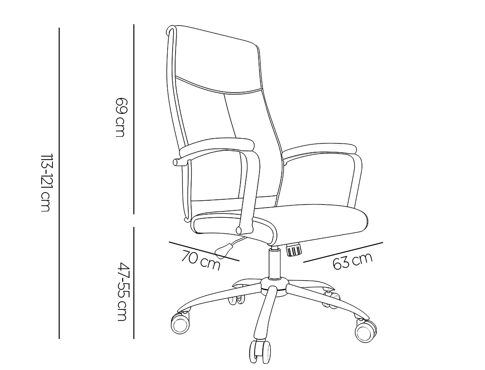 CADEIRA DE DIRECAO Q-CONNECT MODENA IMIT DE PELE BASE METAL ALT MAX 1210 MM LARG 630 MM PROF 650 MM RODAS PREMIUM COR CR