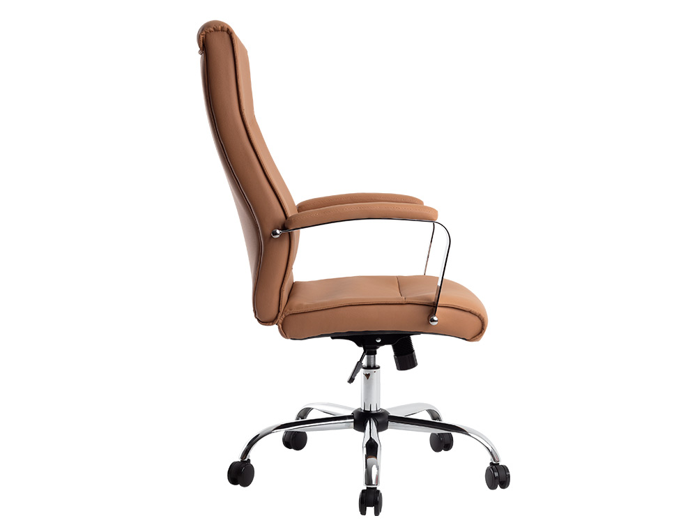 CADEIRA DE DIRECAO Q-CONNECT MODENA IMIT DE PELE BASE METAL ALT MAX 1210 MM LARG 630 MM PROF 650 MM RODAS PREMIUM COR CR