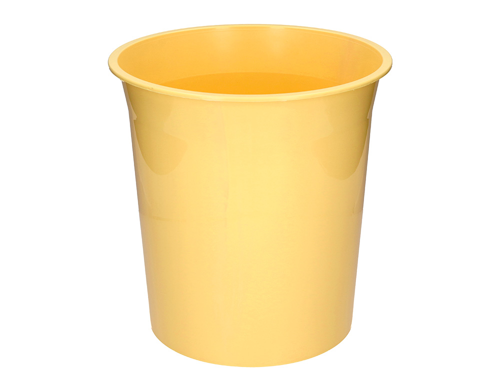 CESTO PLASTICO Q-CONNECT AMARELO PASTEL 13 LITROS