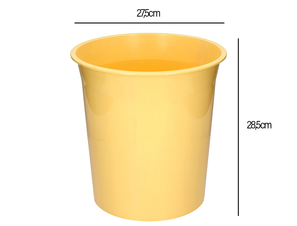 CESTO PLASTICO Q-CONNECT AMARELO PASTEL 13 LITROS