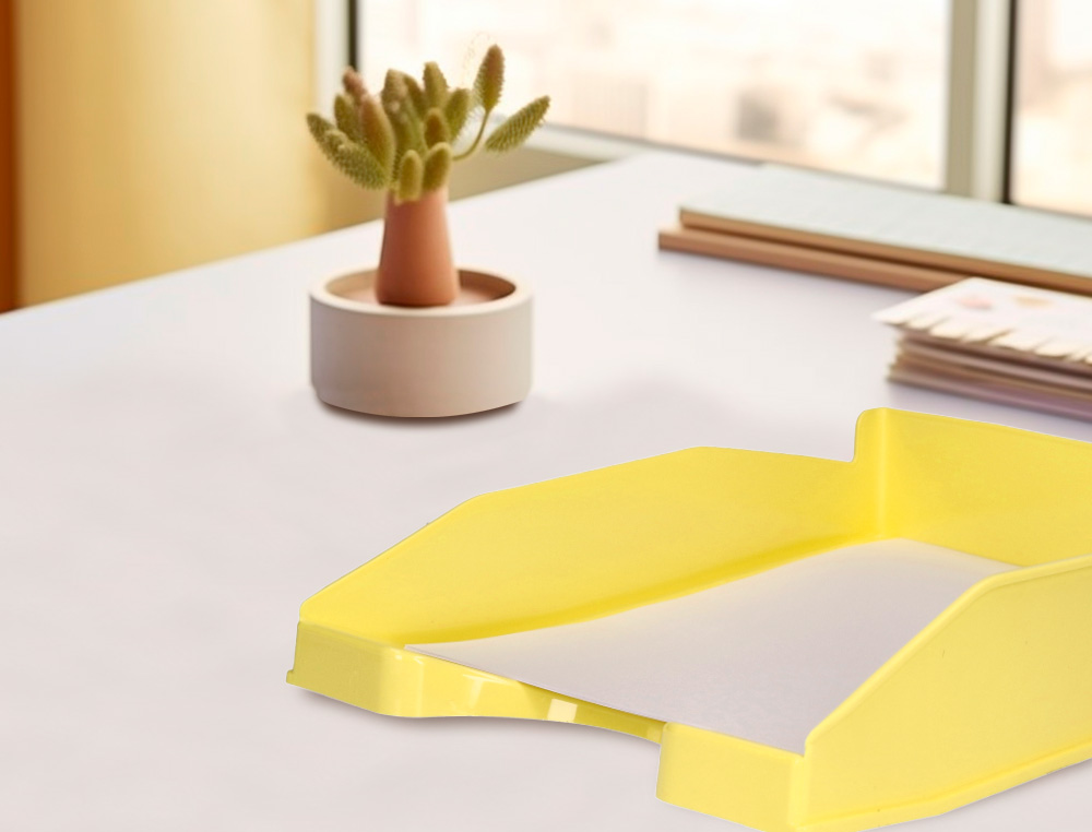 TABULEIRO DE SECRETARIA Q-CONNECT PLASTICO AMARELO PASTEL OPACO