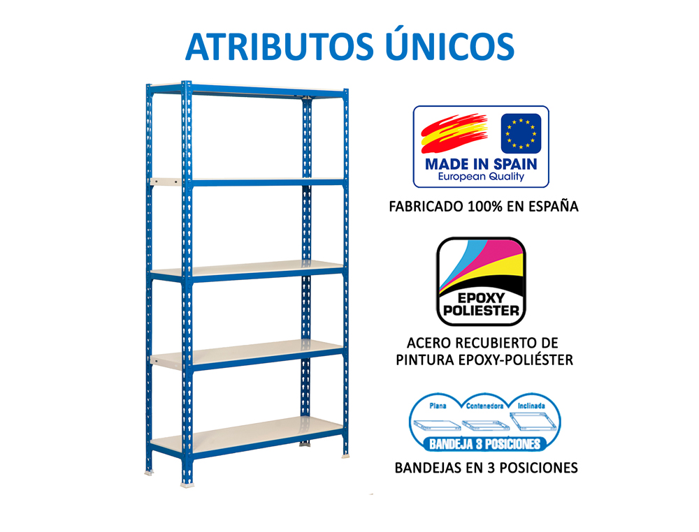 ESTANTE METALICA SIMONRACK SIMON CLICK MINI 5/400 COR AZUL/BRANCO 5 PRATELEIRAS 180 KG POR PRATELEIRAS 180X80X40 CM