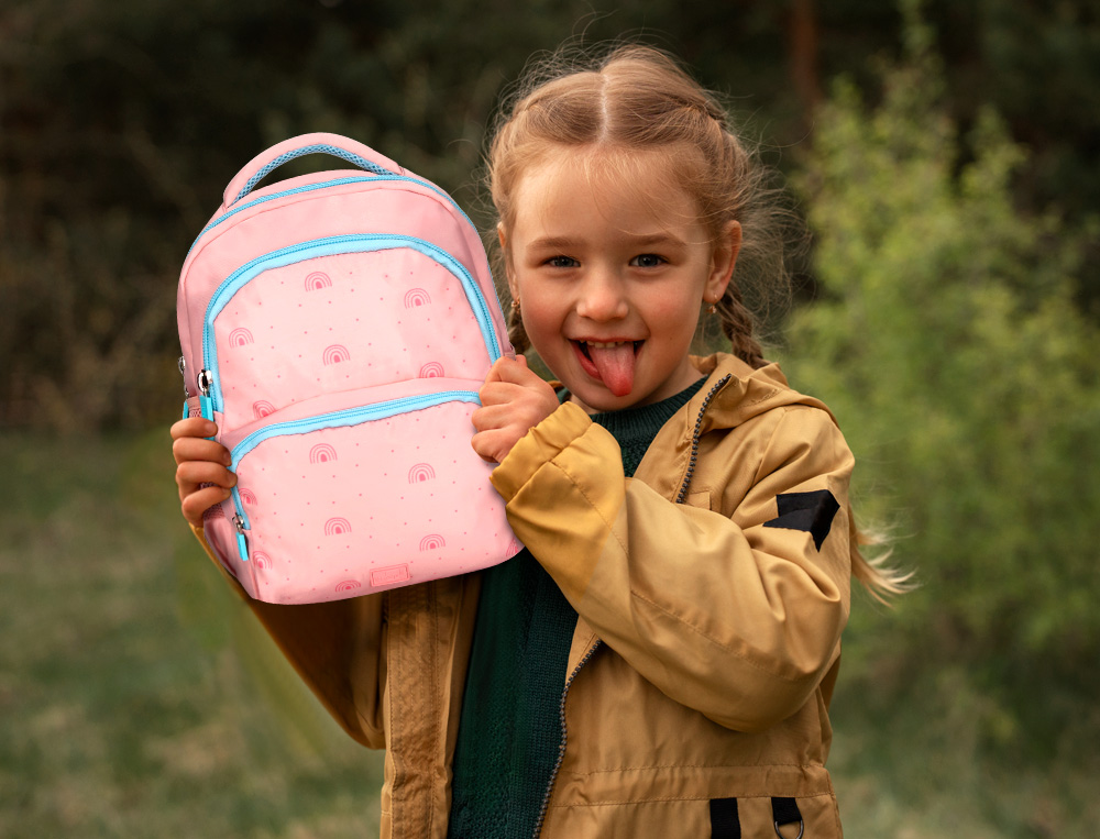 MOCHILA ESCOLAR LIDERPAPEL MULTIBOLSO INFANTIL DESENHO ARCO IRIS 350X110X270 MM