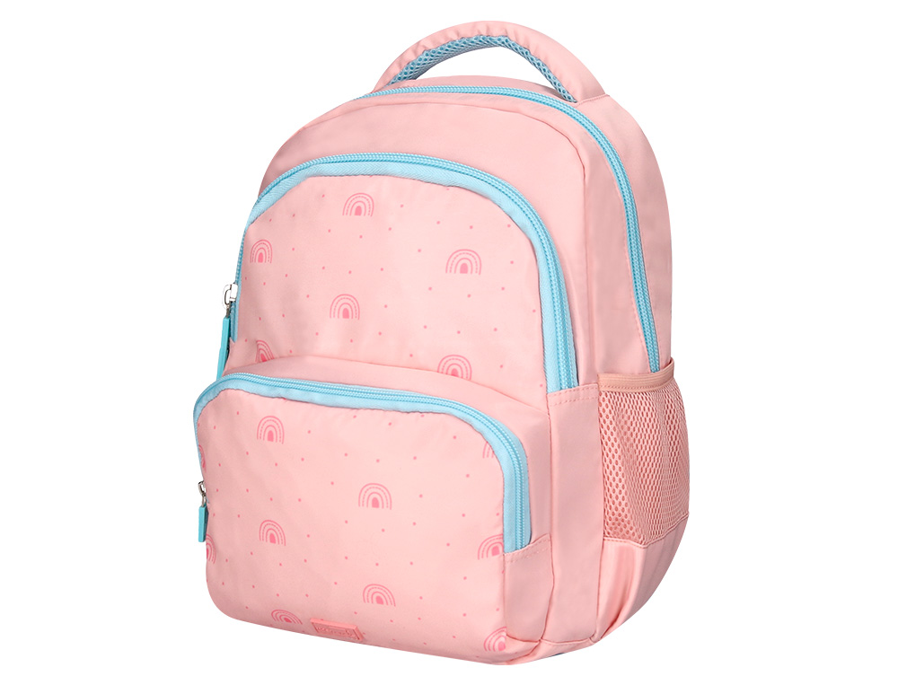MOCHILA ESCOLAR LIDERPAPEL MULTIBOLSO INFANTIL DESENHO ARCO IRIS 350X110X270 MM