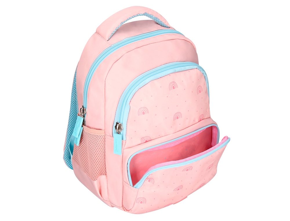 MOCHILA ESCOLAR LIDERPAPEL MULTIBOLSO INFANTIL DESENHO ARCO IRIS 350X110X270 MM