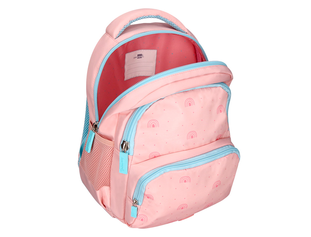 MOCHILA ESCOLAR LIDERPAPEL MULTIBOLSO INFANTIL DESENHO ARCO IRIS 350X110X270 MM
