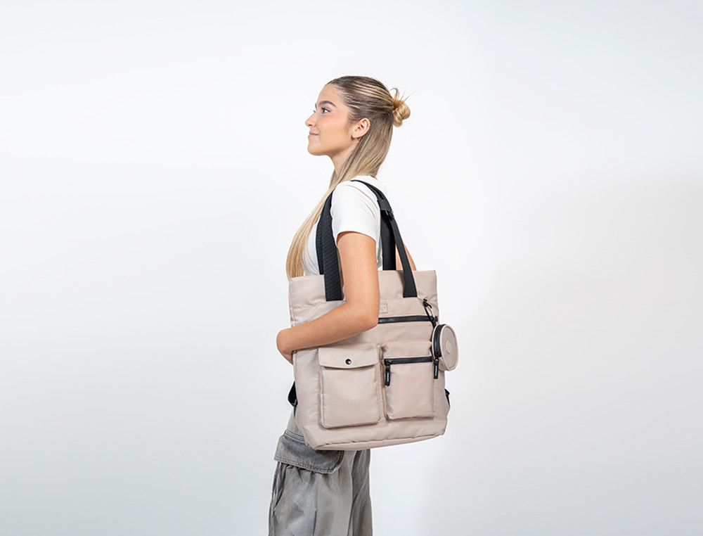 MOCHILA ANTARTIK BOLSO CASUAL COR BEGE 400X120X390 MM