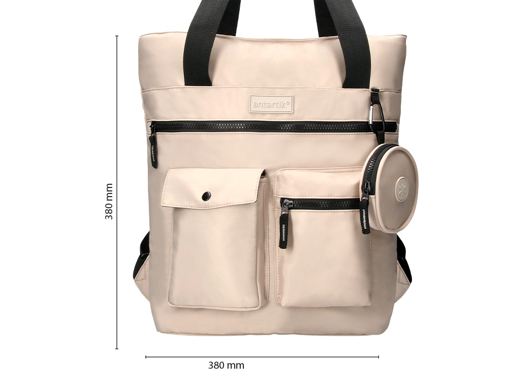 MOCHILA ANTARTIK BOLSO CASUAL COR BEGE 400X120X390 MM
