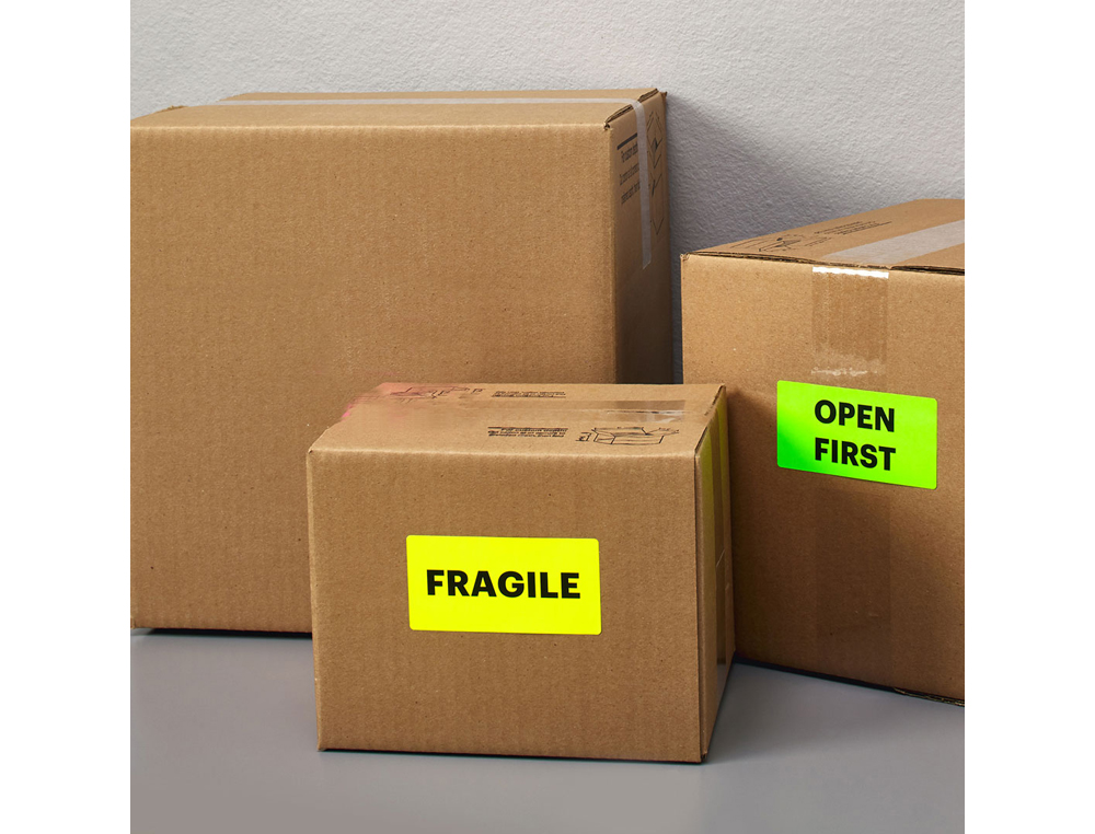 ETIQUETA ADESIVA TICO AMARELO FLUOR PERMANENTE CERTIFICADO FSC LASER/JATO TINTA/FOTOCOPIA 63,5 MM CAIXA 840 UDS