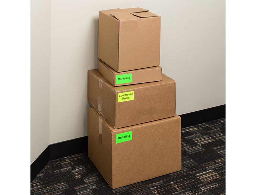 ETIQUETA ADESIVA TICO AMARELO FLUOR PERMANENTE CERTIFICADO FSC LASER/JATO TINTA/FOTOCOPIA 63,5 MM CAIXA 840 UDS