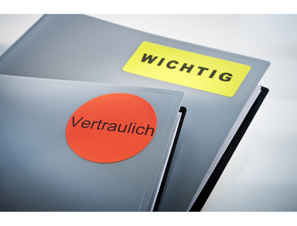 ETIQUETA ADESIVA TICO AMARELO FLUOR PERMANENTE CERTIFICADO FSC LASER/JATO TINTA/FOTOCOPIA 63,5 MM CAIXA 840 UDS