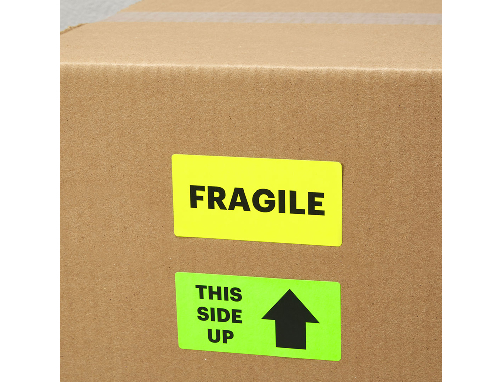 ETIQUETA ADESIVA TICO AMARELO FLUOR PERMANENTE CERTIFICADO FSC LASER/JATO TINTA/FOTOCOPIA 63,5 MM CAIXA 840 UDS