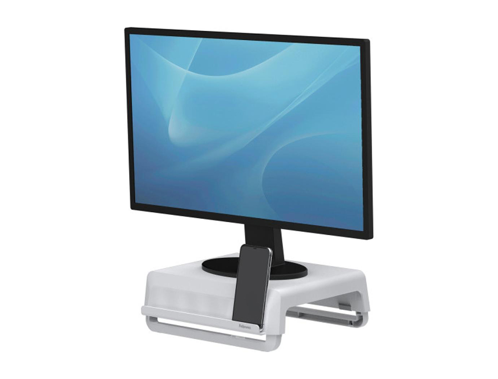 SUPORTE FELLOWES PARA MONITOR BREYTA 3 AJUSTES DE ALTURA ATE 30 KG 100% RECICLAVEL 235X268X1,4 MM COR BRANCO